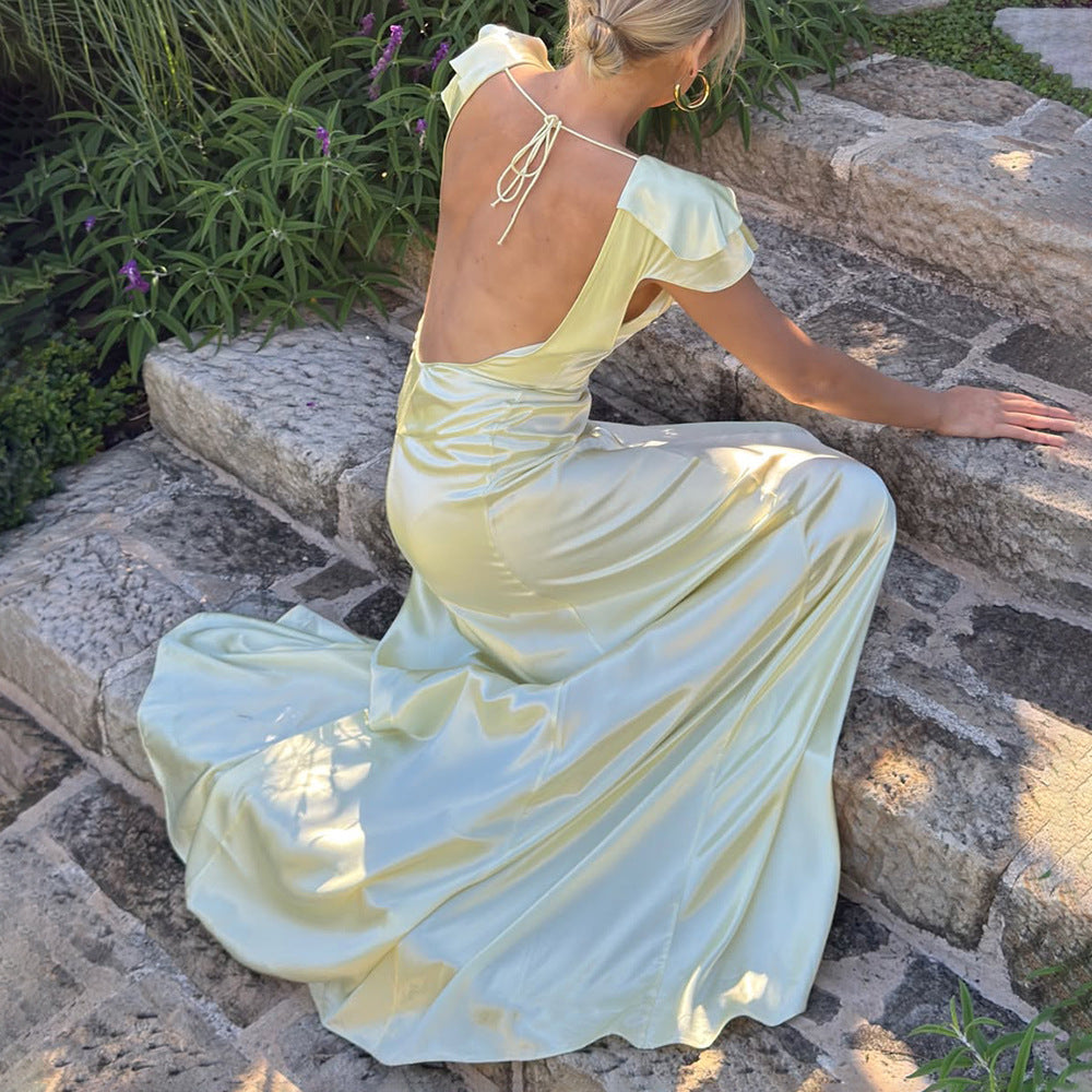 Womens Stylish And Sexy Backless Strap Dress