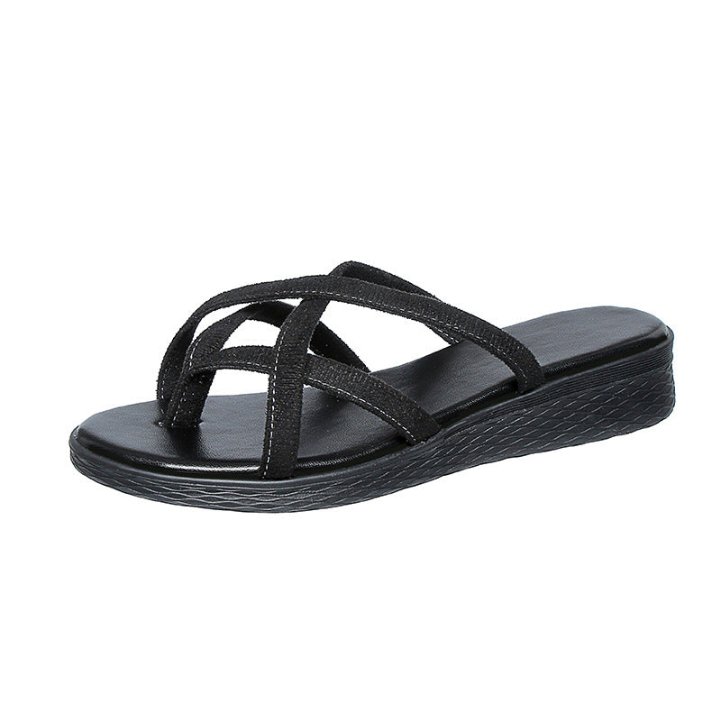 Summer New Style Platform Thick-Soled Cutout Flip-Flops