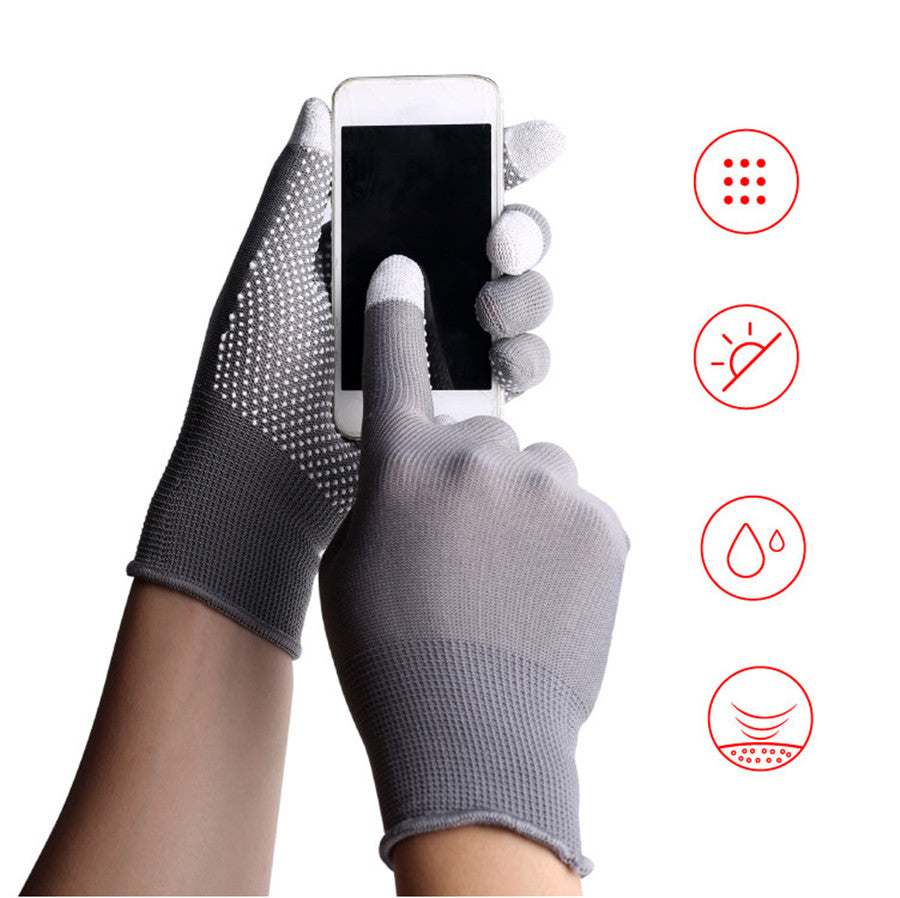 Breathable and antiskid touch screen gloves