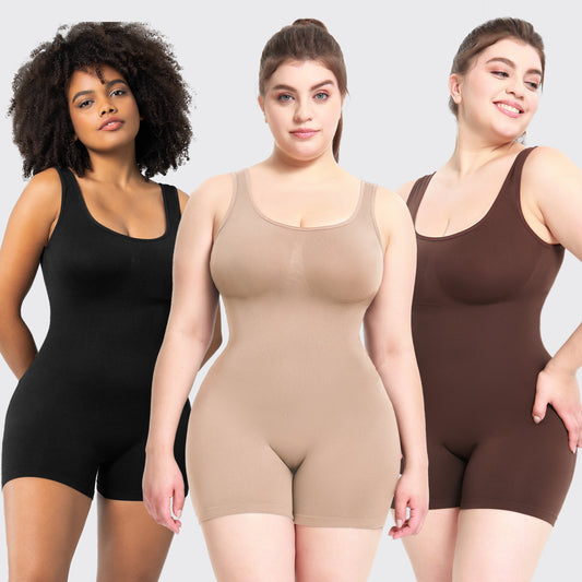 Ensfarvet integreret sports-shapewear til kvinder