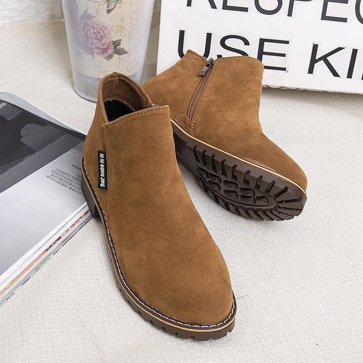New Frosted Rough Heel Nude Boots