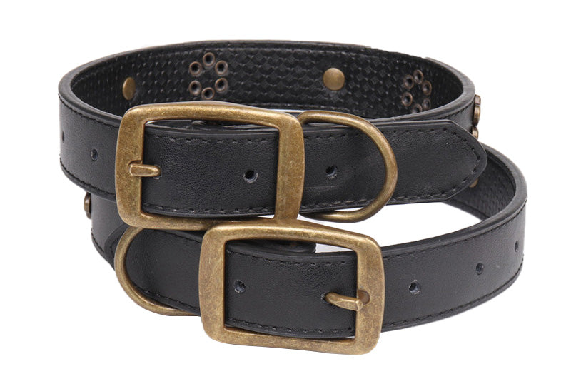 Vintage bronze metal buckle pet collar