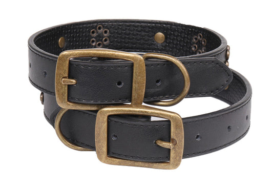 Vintage bronze metal buckle pet collar