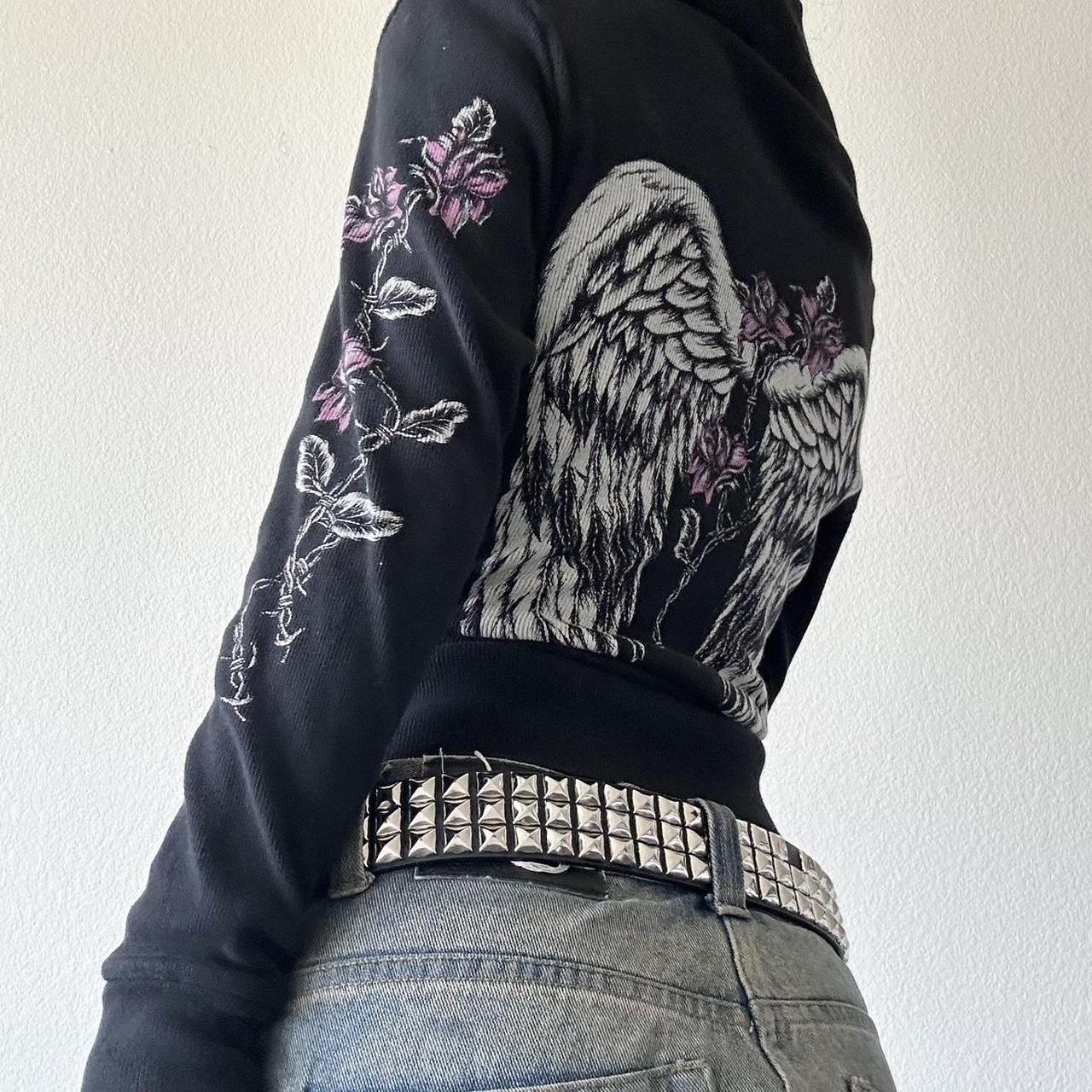 Europæisk og amerikansk streetstyle hættetrøje med lynlås og vinge-print