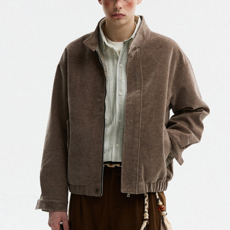 Tree Grain Texture Jacket Men's Houndstooth Lining American Retro