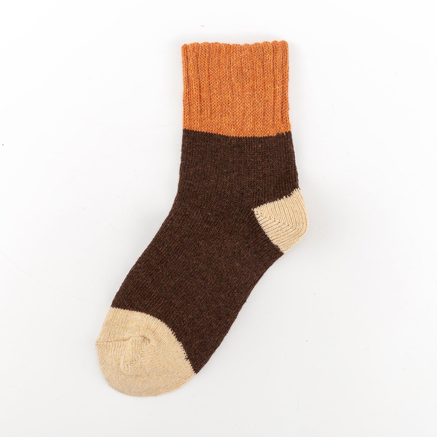 Four-Color Stitching Thick Warm Rabbit Wool Socks
