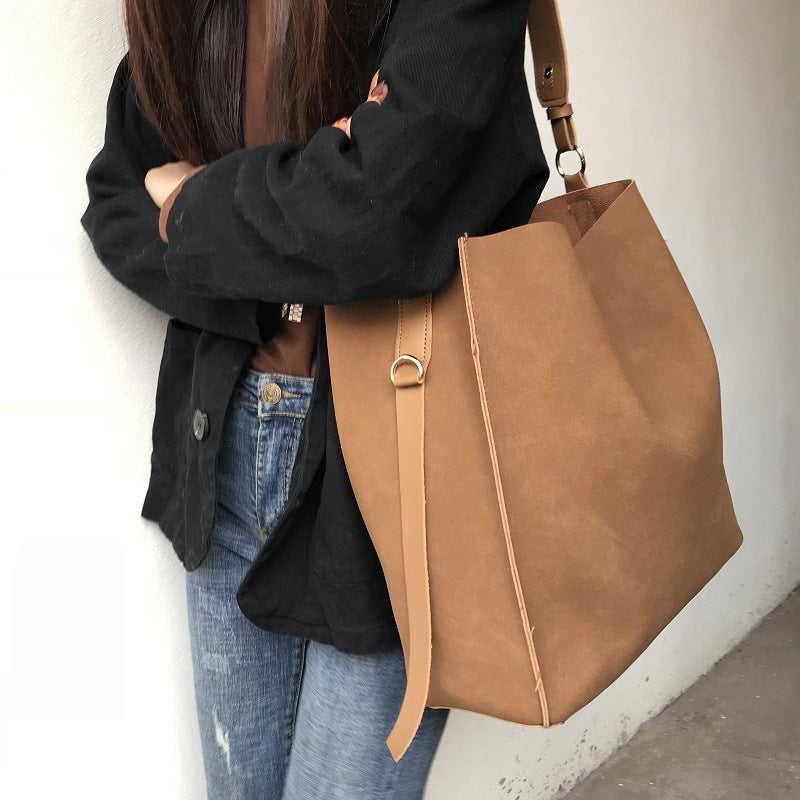 Stitching Frosted Big Bag Messenger Female Picture And Mothe