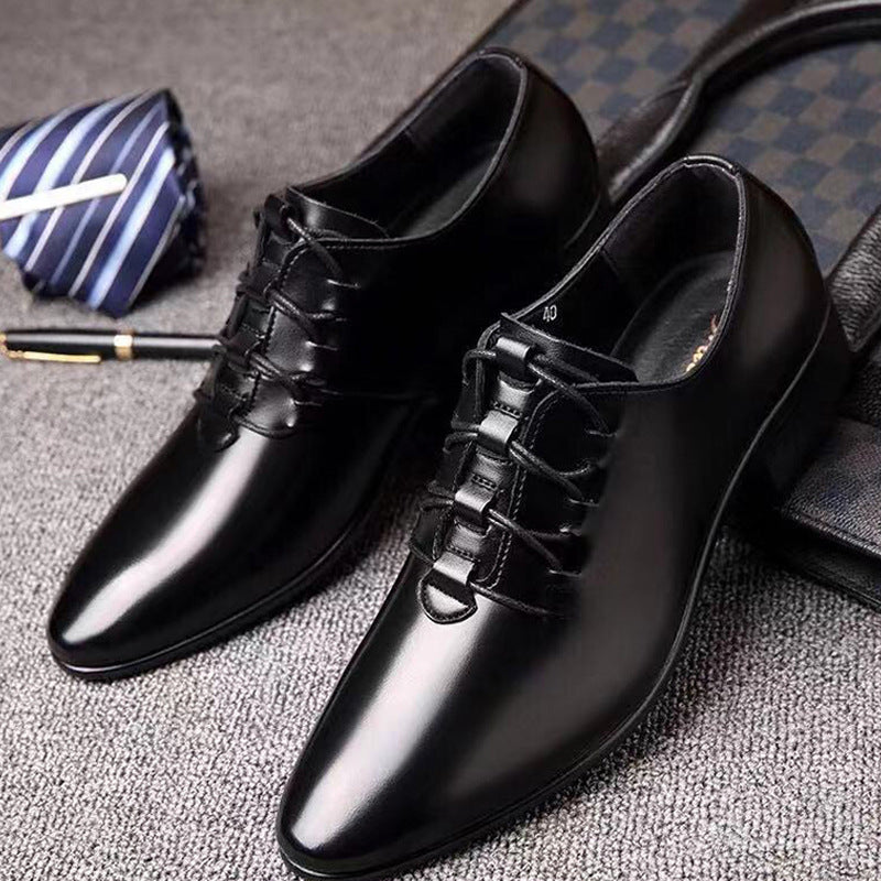 Sorte åndbare business casual lædersko til mænd