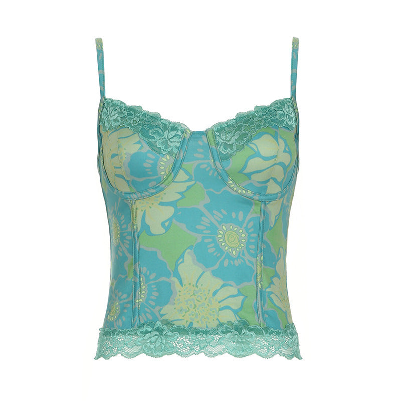 Europæisk og Amerikansk Ferie Stil Justerbar Skulderrem Retro Hot Girl Camisole