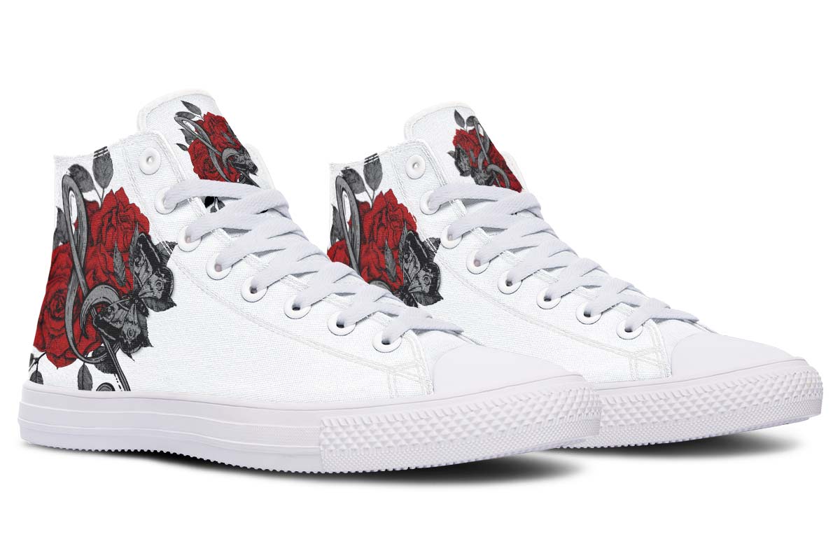 Men's And Women's Fashion Color Printing High-top Canvas Shoes