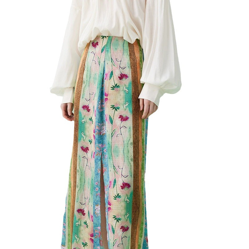 Retro Style Printed Bohemian Skirt