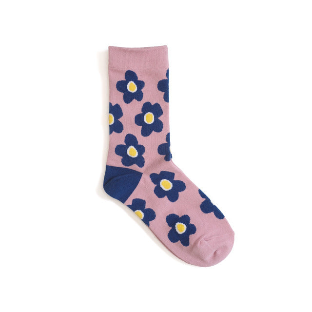 Cute cartoon flower socks cotton girl in stockings