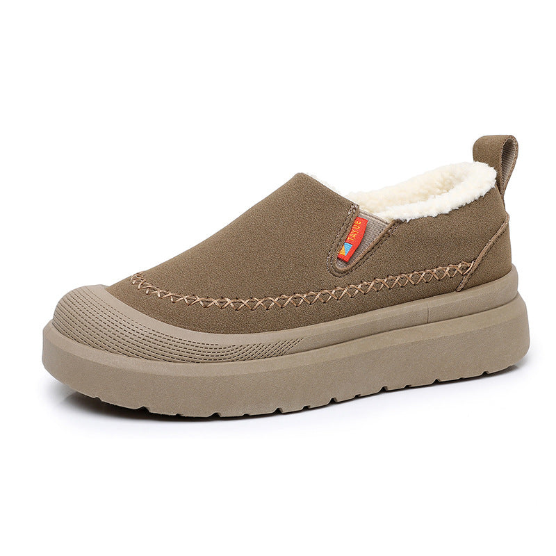 Fleece Lined Comfortable Platform Non-slip Warm One Pedal Shoes