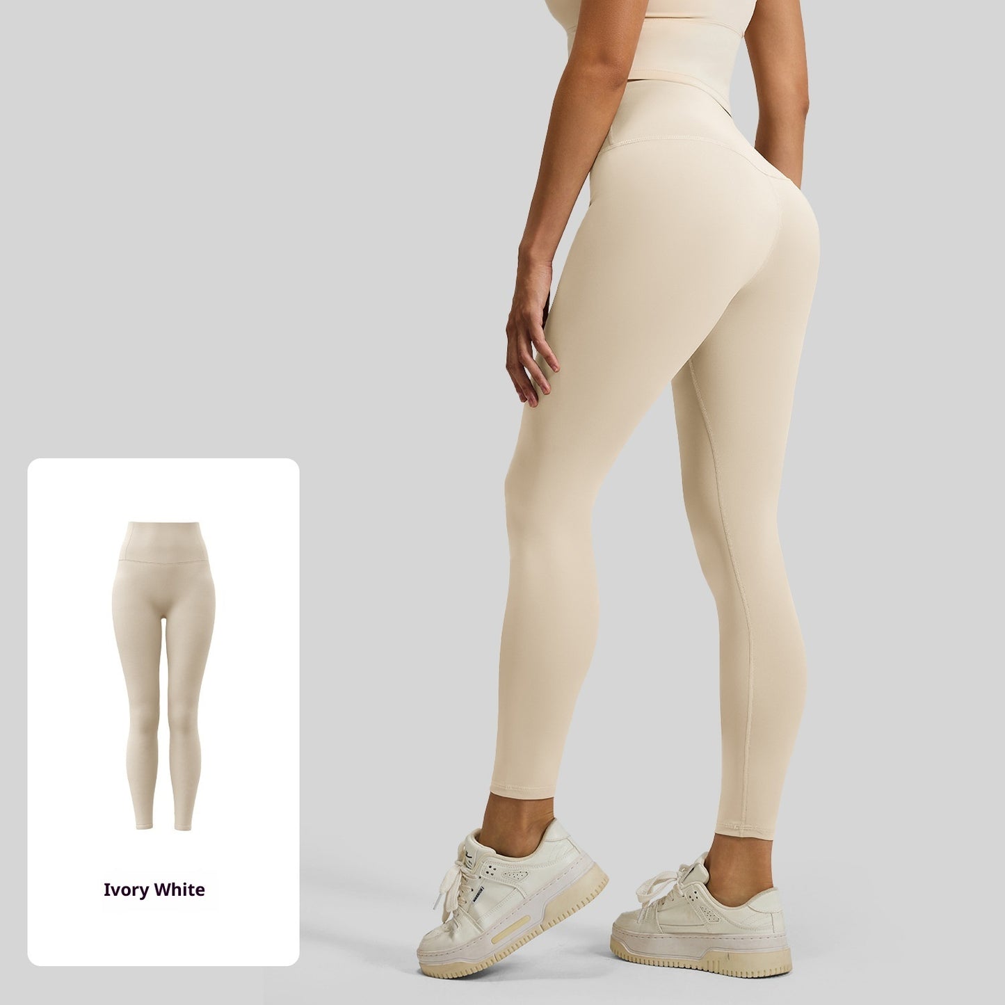 Peach High Waist Hip Lift Stretch Nude Feel Outerwear