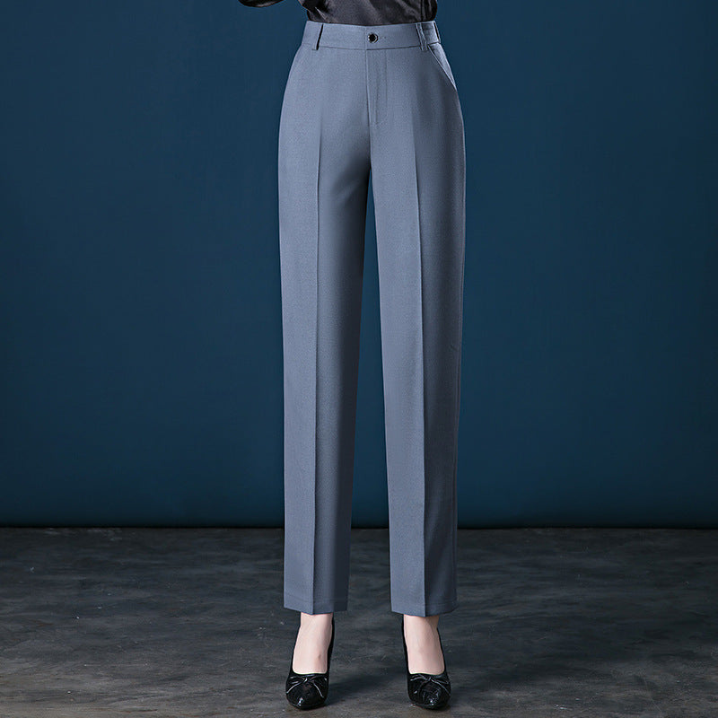 Women's High-waist Straight-leg Casual Suit Trousers