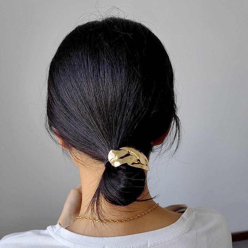 High-grade Hair Accessories Hair Rope Geometric Ellipse Glossy High-elastic Rubber Band