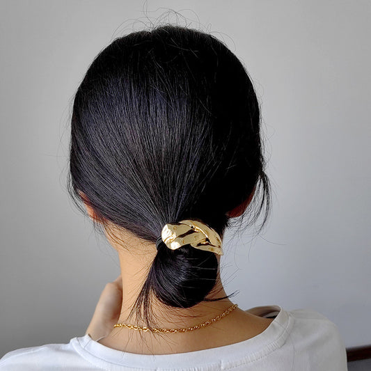 High-grade Hair Accessories Hair Rope Geometric Ellipse Glossy High-elastic Rubber Band