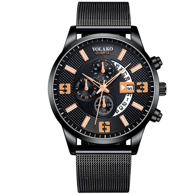 Fashion Three-eye Digital Men's Watch With Calendar