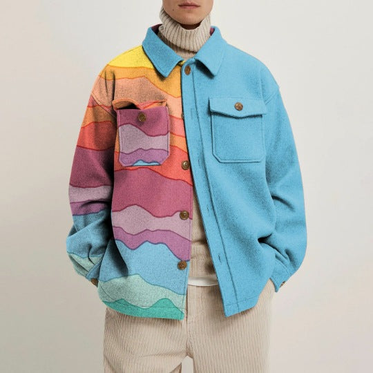 Men's Fashion Printing Youth Jacket Coat