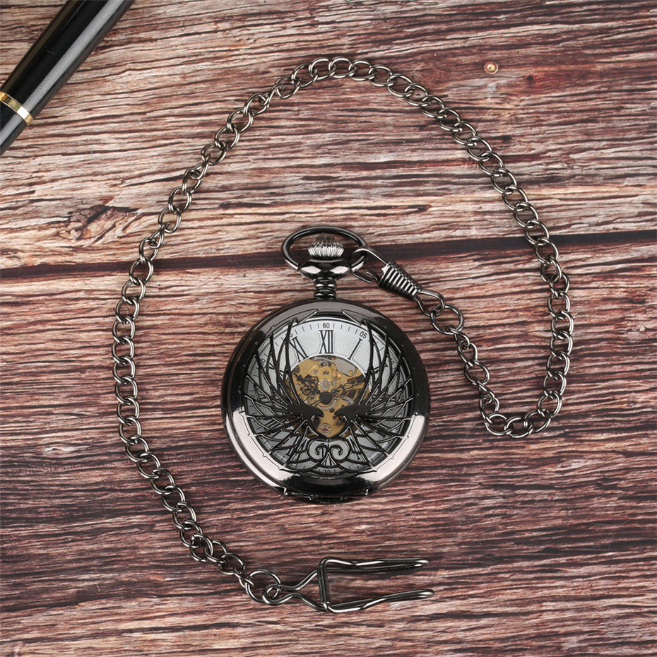 Hollow hollow mechanical pocket watch