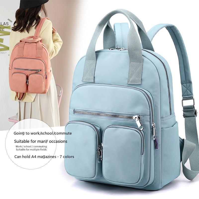 Women's Fashion Large Capacity Multi-pocket Nylon Cloth Backpack
