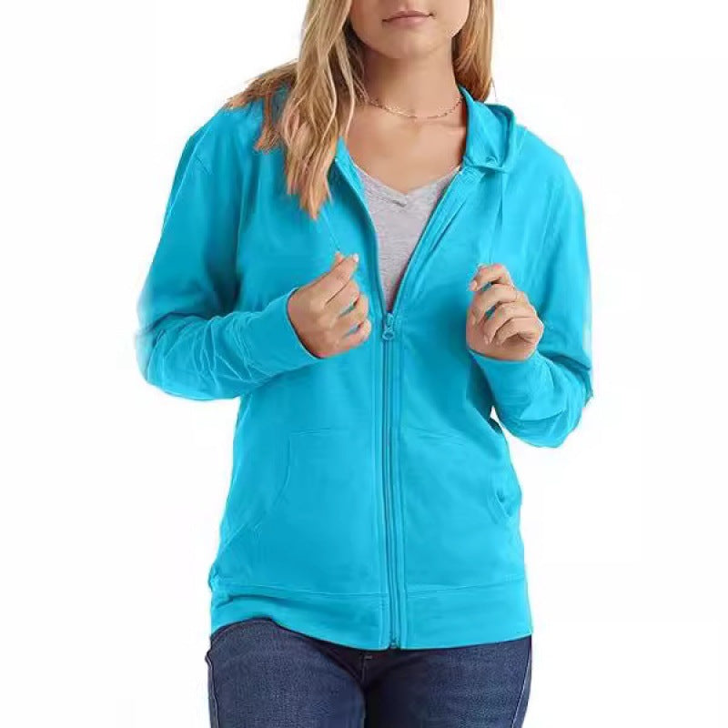 Sports Top Pullover Solid Color Hoodie