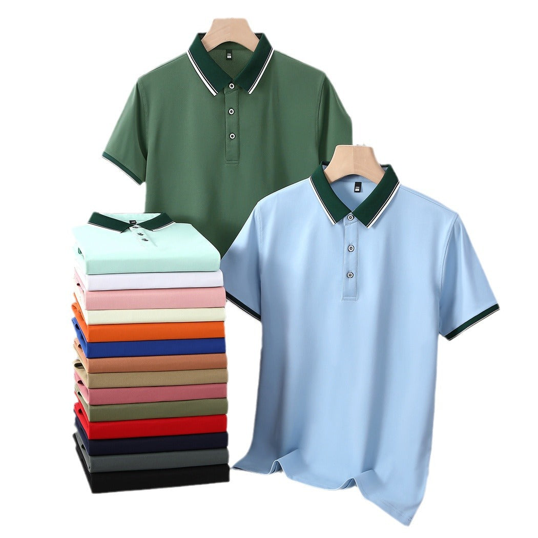 Elastic Fiber Di Skin Cotton Polo Shirt Color Matching