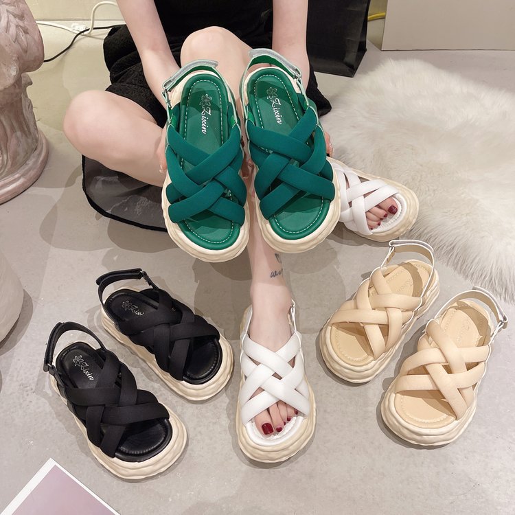Kvinders Nye Sport Casual Og Alsidige Muffin Sandaler Med Tyk Bund