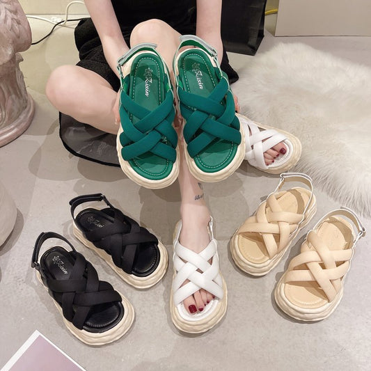 Women's New Style Sports Casual And Versatile Muffin Thick Soled Sandals