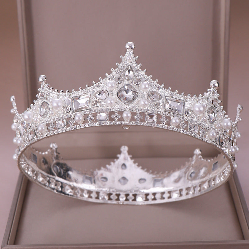 Crown headdress full circle diamond pearl New Retro