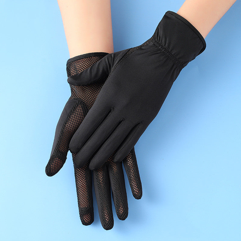 Ladies Ice Silk Gloves Sunscreen Anti-UV Outdoor Thin Style