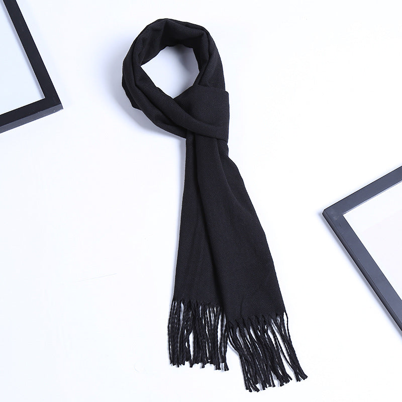 Pure color men's autumn and winter scarf