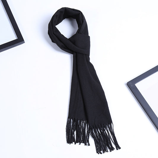 Pure color men's autumn and winter scarf