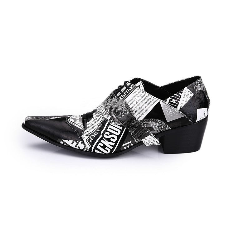 Cowhide Buckle Breathable Lace-up Men's Shoes