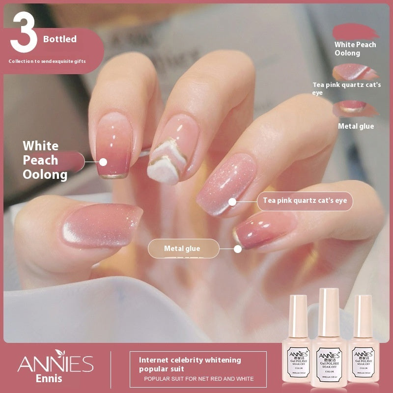 Women's Three-color New Ice Jelly Nude Color Gel Nail Polish Suit