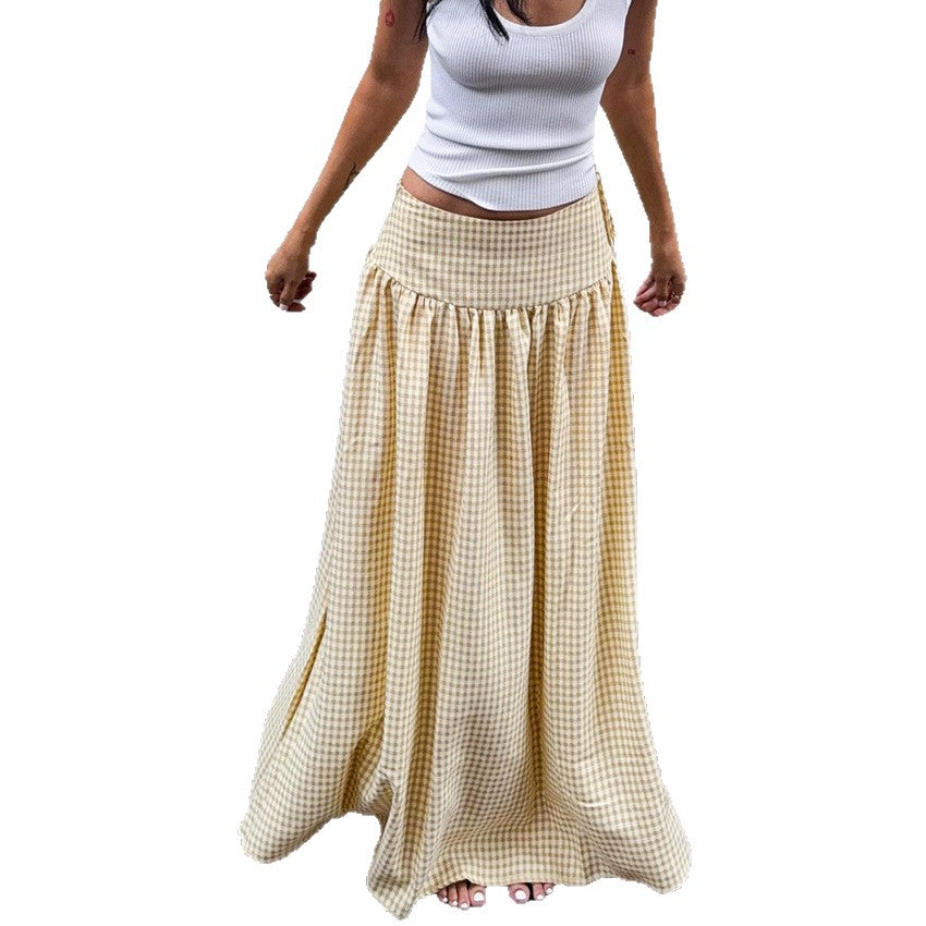 Pleated Straight Long Skirt Womens Skirt