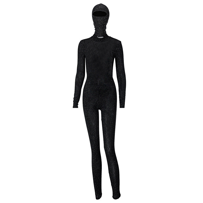 Women's Long Sleeve High Neck Backless One Pants