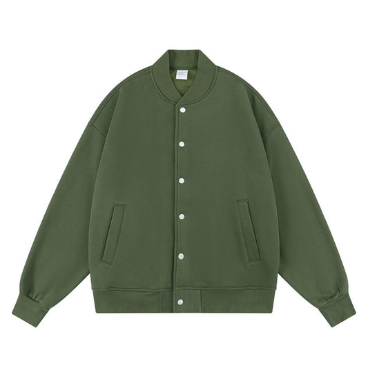 American Style Loose Solid Color With Fur Baseball Uniform