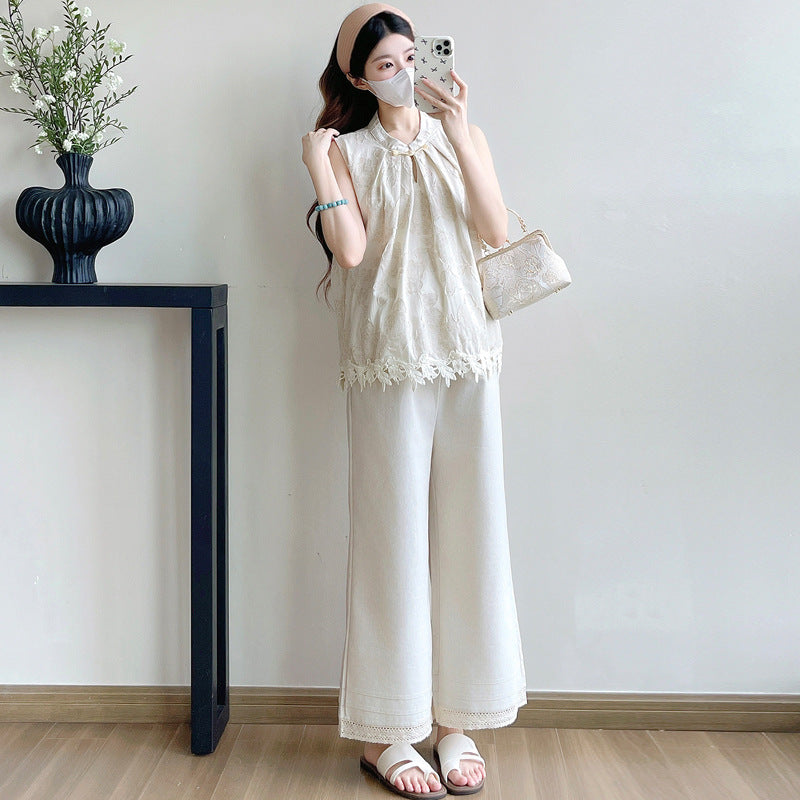 Womens Slip-Style Relaxed-fit Sleeveless Versatile Elegant Slimming Top