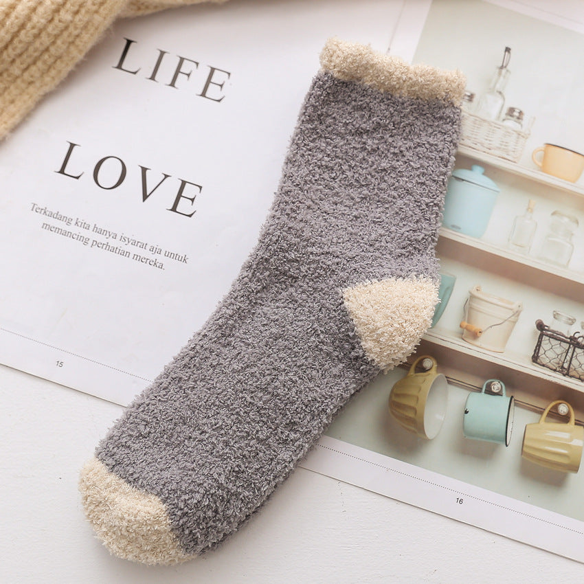 Half fleece home socks