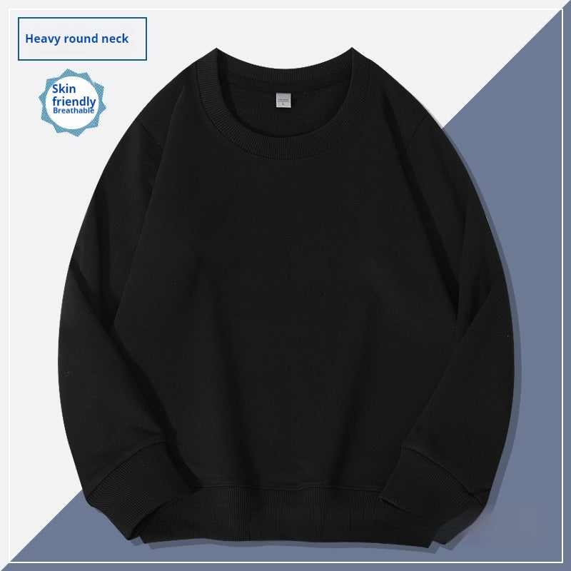 Herre Hættetrøje med Rund Hals Ensfarvet Par T-shirt