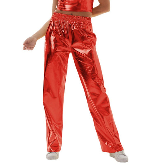 Casual Pants Women's High Street INS Design Aurora Laser Gradient High Waist Straight Pants