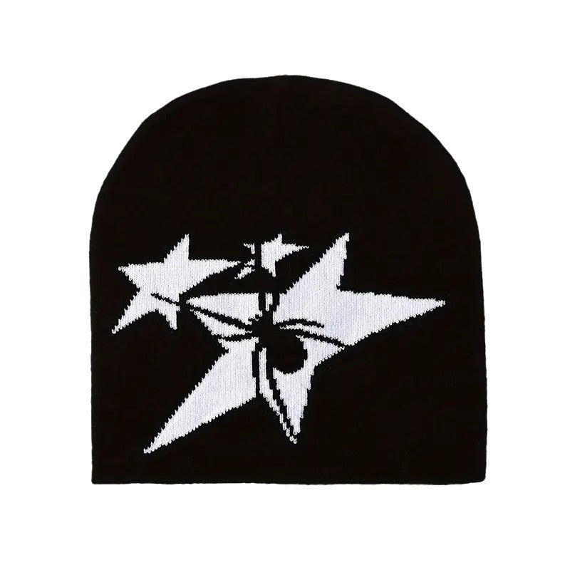 Knitted Hat Gothic Letter Jacquard Beanie Hat Skull Hat Couples' Cap Cross-border E-commerce