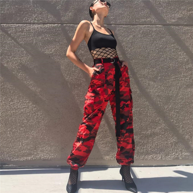 Camouflage tooling denim harem pants casual pants
