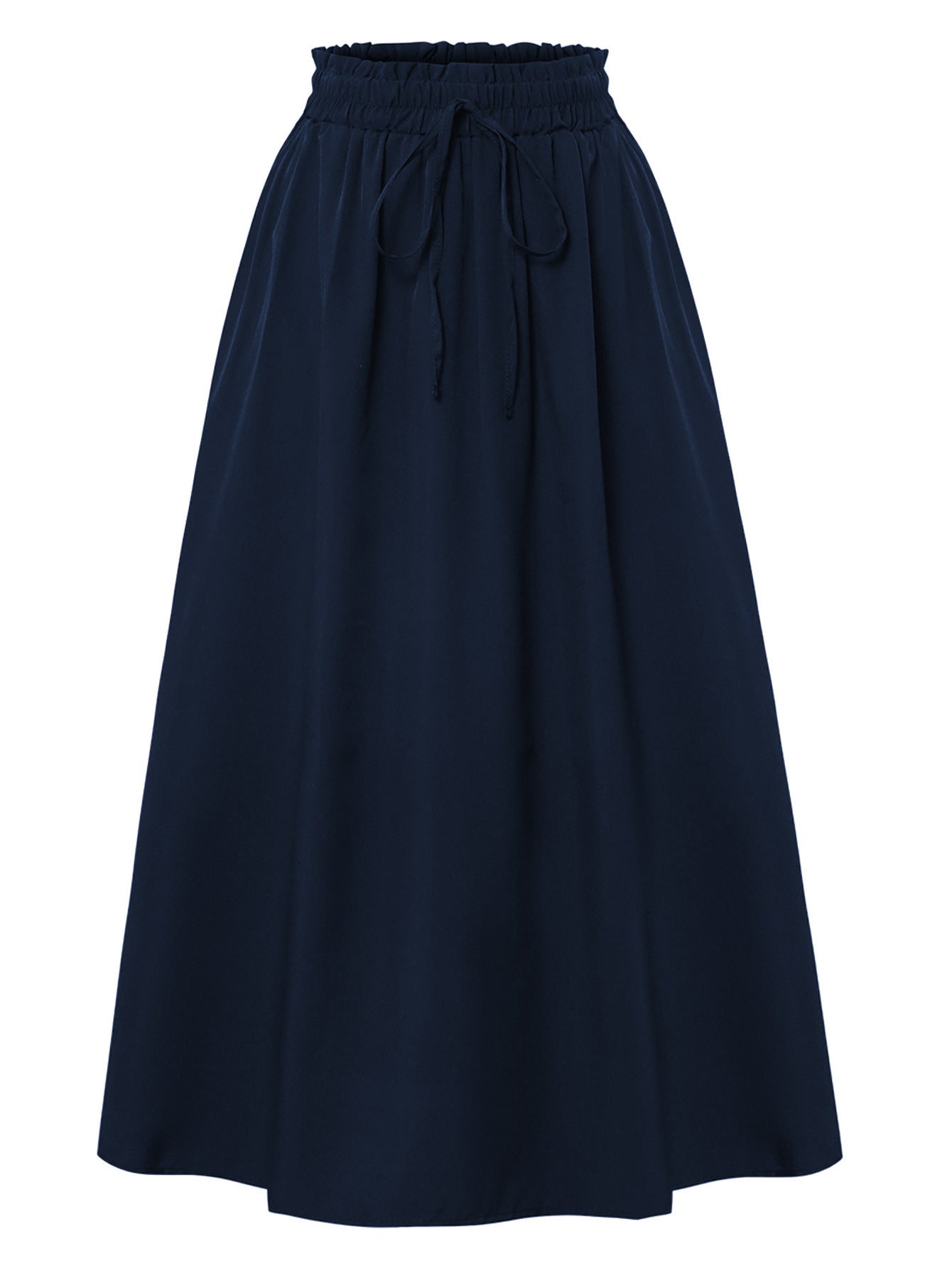 Casual Loose Pocket Skirt With Drawstring And Drape