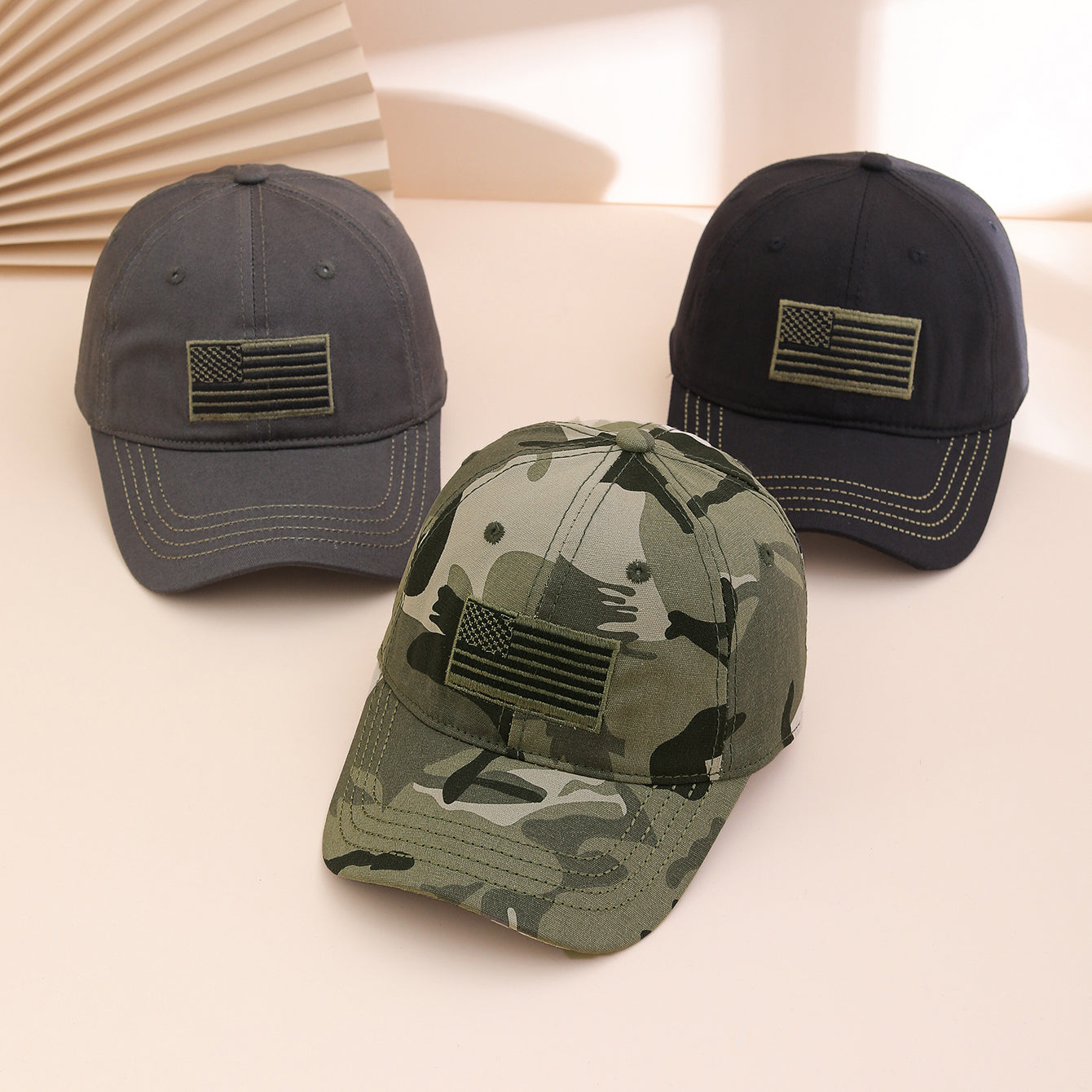 European And American Fashion Embroidered American Flag Baseball Cap With Soft Top, Wide Brim, Adjustable Sunshade, Baseball Cap Suitable For Outdoor Outings