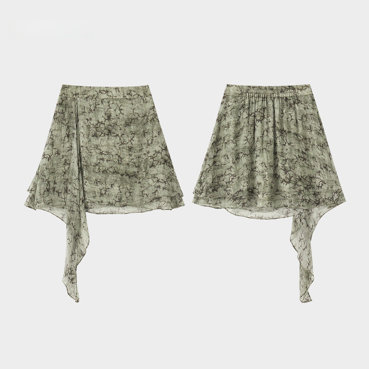 Printed Top And Asymmetrical Skirt Set For Women