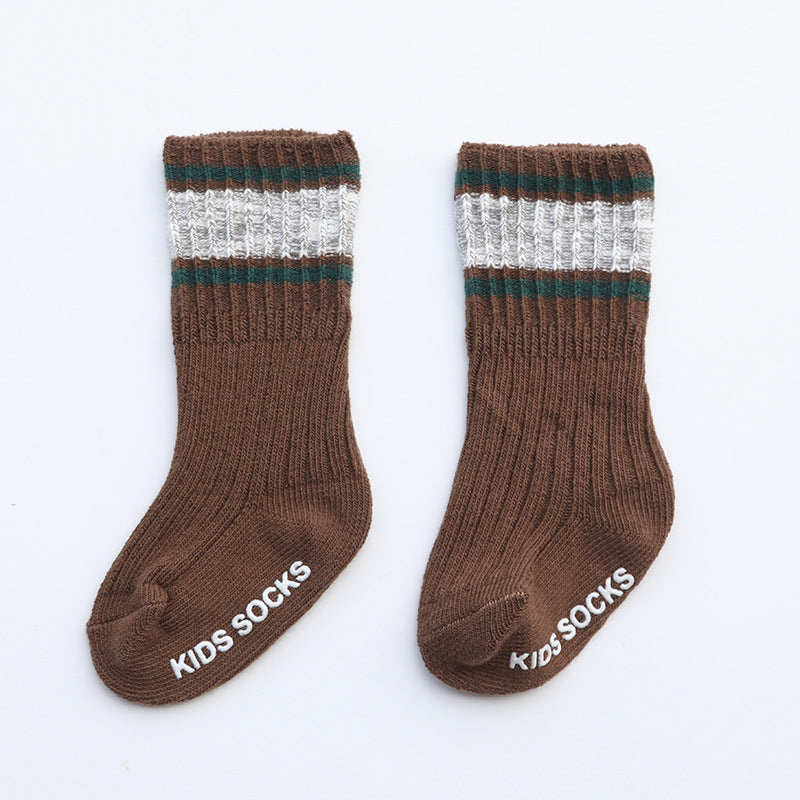 New Double Middle Tube Non-slip Baby Socks Non-slip