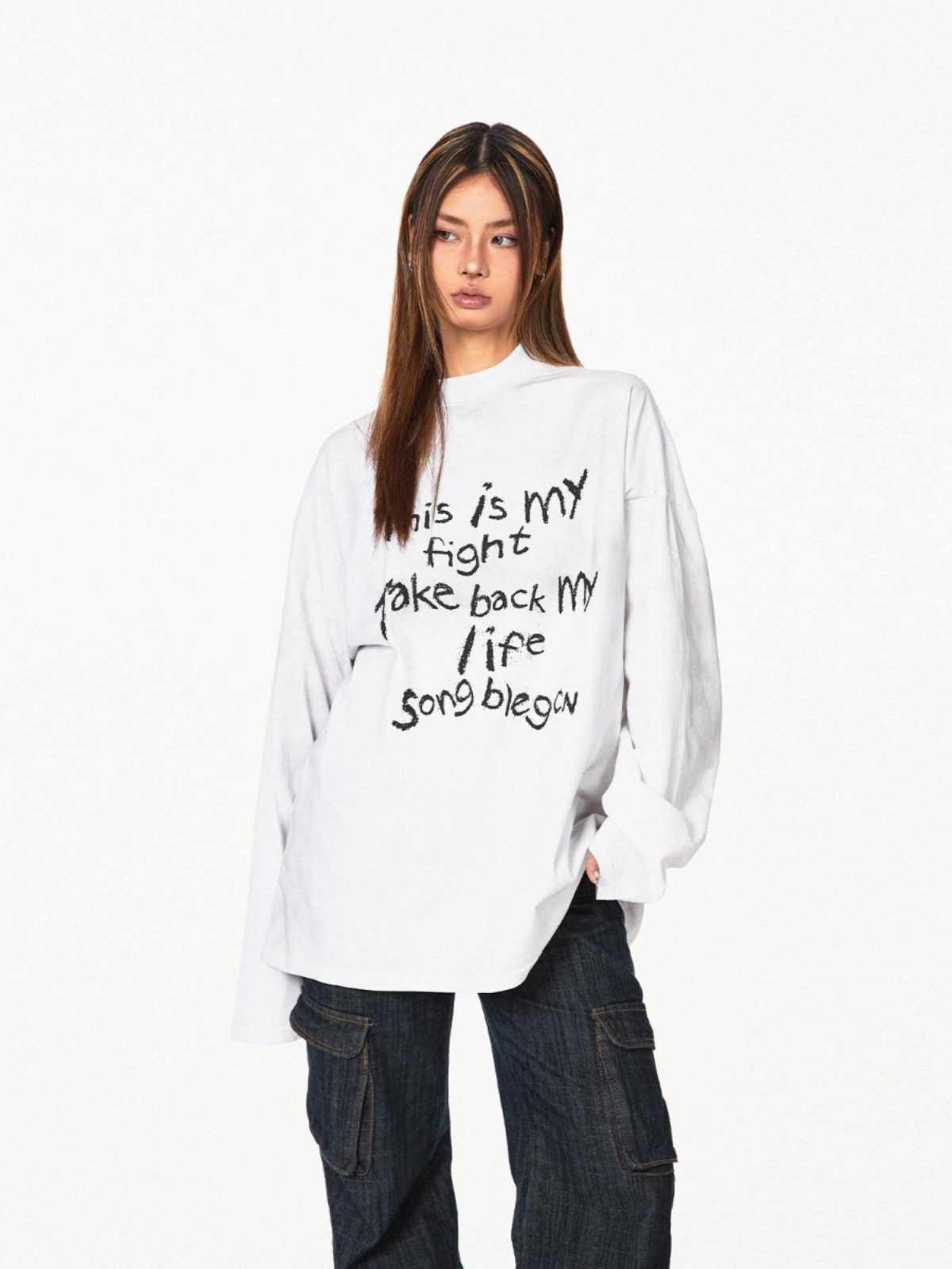 T-shirt med slidt look og afslappet pasform