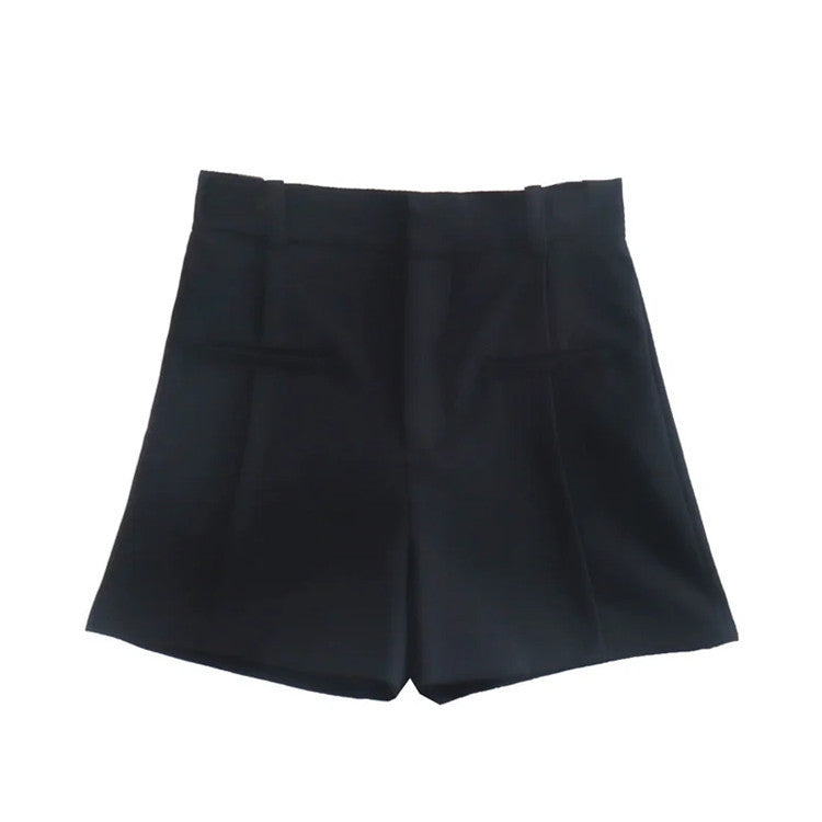 Women's Fashion Temperament Pocket Decoration High Waist Shorts
